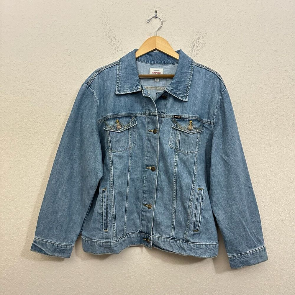 NWT WRANGLER Cowboy Cut Unlined Denim Jacket in Blue #10MT1JKBN